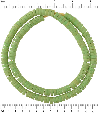 Old Bohemian Czech Disk Glass Trade Beads - 9Mm African Trade Beads - zoomed-in detail