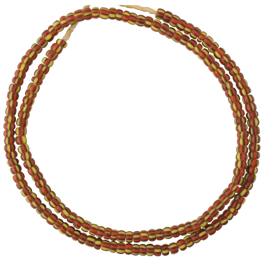 Old Small 5 mm Striped Venetian Seed Trade Beads Strand