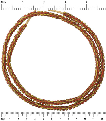 Old Small 5 mm Striped Venetian Seed Trade Beads Strand