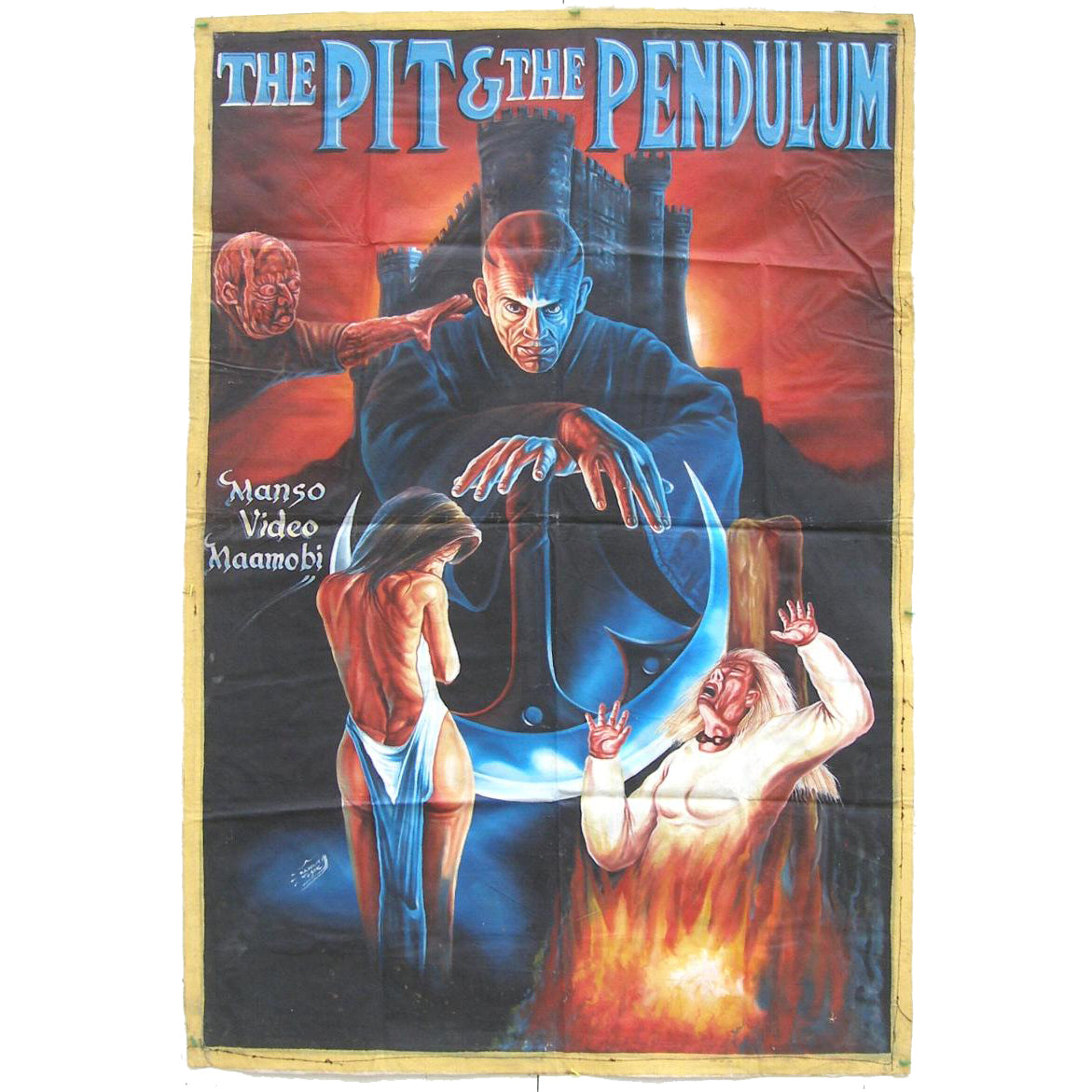 The Pit And The Pendulum" - Authentic Ghana Hand-Painted Poster - horror scene artwork