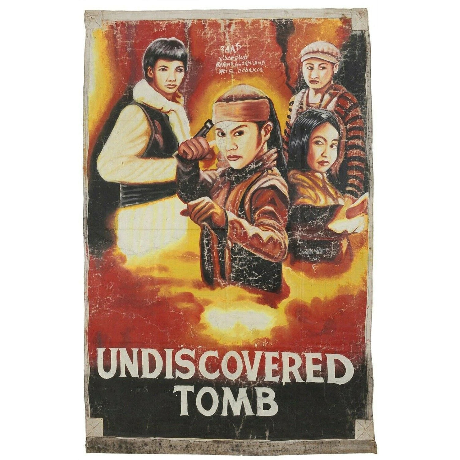 Undiscovered Tomb: Authentic Ghanaian Hand-Painted Poster Art (62"X42")