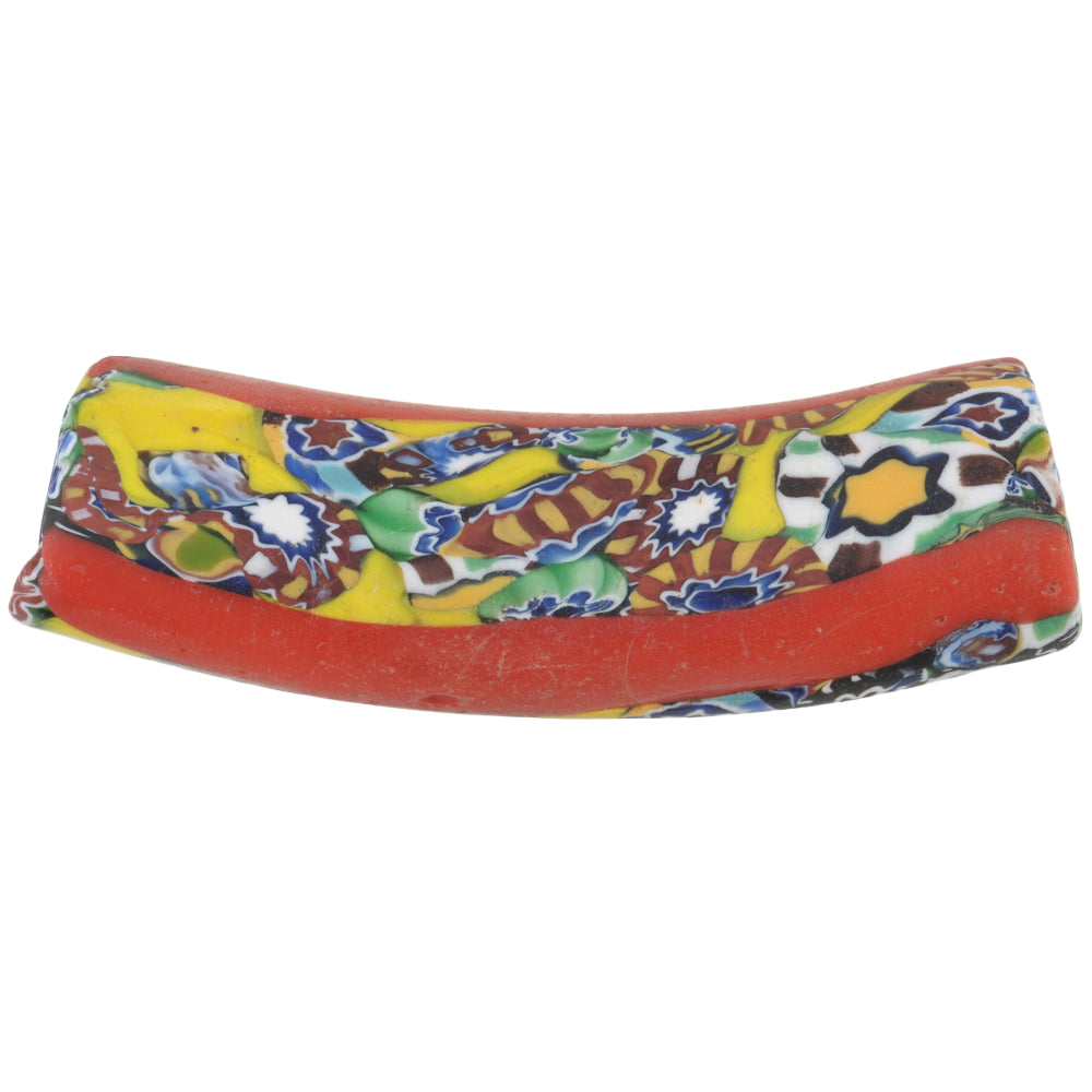 Antique Large Venetian Elbow Millefiori Trade Bead - 55X16Mm