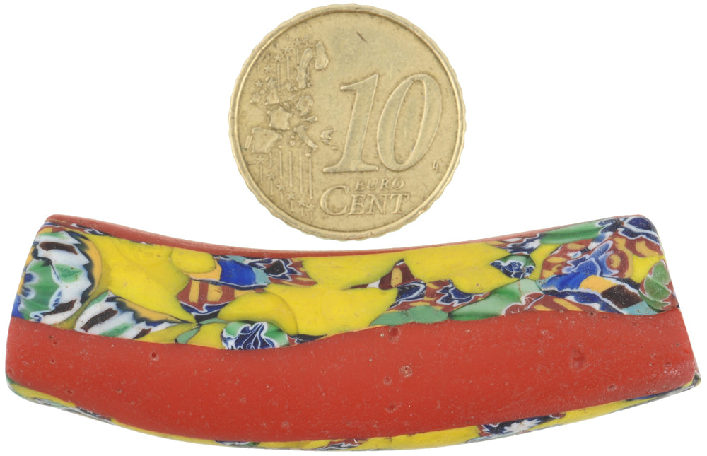 Antique Large Venetian Elbow Millefiori Trade Bead - 55X16Mm - alternate view
