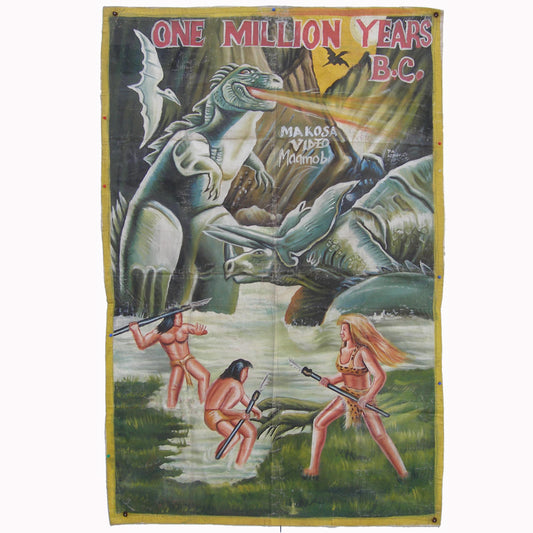 One Million Years B.C. Hand-Painted Movie Poster | Collectible Art
