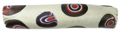 Rare Large Antique Elbow Venetian Millefiori Trade Bead, 64X14Mm, Mosaic Glass - alternate view
