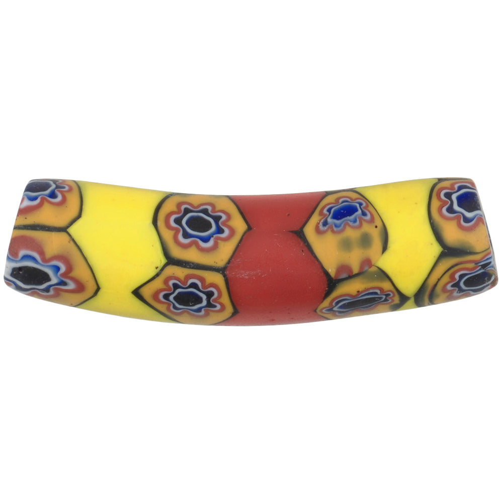 Rare Antique Elbow Venetian Millefiori African Trade Bead - 33Mm
