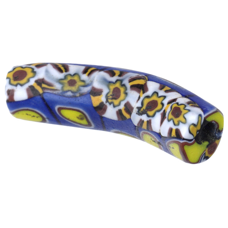 Antique Elbow Venetian Millefiori Mosaic Trade Bead 33X8Mm - African Trade