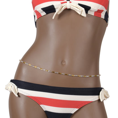 Waist Beads African Belly Chain Body Handmade Glass Jewelry Ghana - angled shot