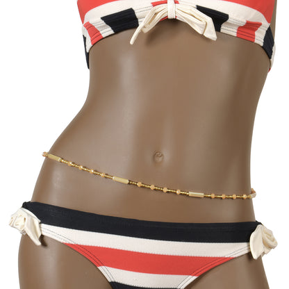 Waist Beads African Belly Chain Ghana Handmade Body Jewelry - angled shot